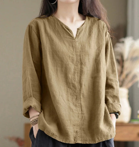 Heidi-Mode | V-Ausschnitt Bluse aus Baumwolle