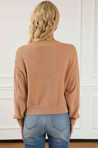 Heidi-Mode | Gefallene Schulter Knopf Vorder Cardigan