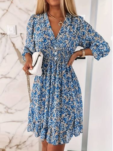 – Grünes Blumen Sommerkleid