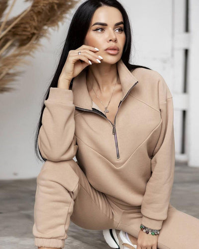 Heidi-Mode | Blusen- und Hosenanzug mit Reißverschluss und Jay Sweatshirt