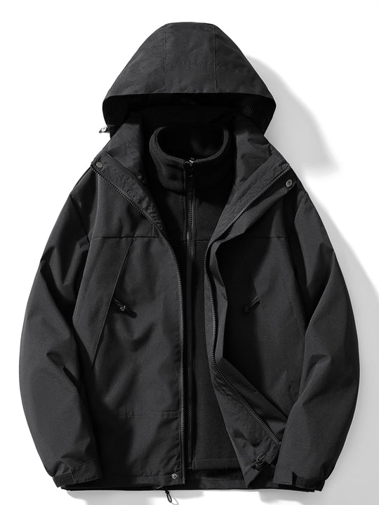 Heidi-Mode | 3-in-1 Fleece-Winterjacke mit Kapuze für Damen