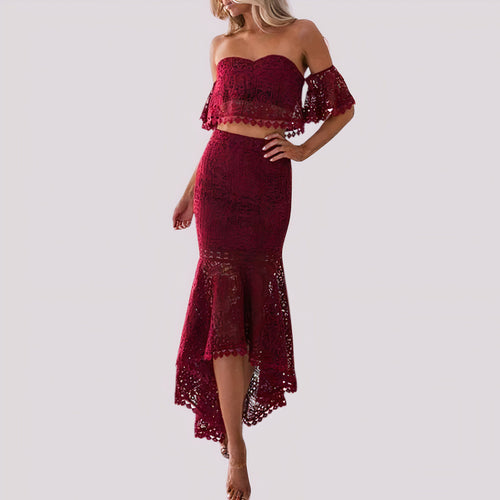 Heidi-Mode | Piece Kleid mit Schulterfreiem Häkelspitze Ailana