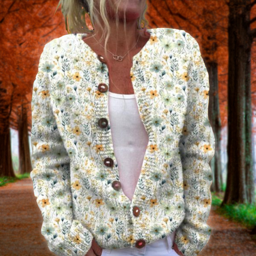 Heidi-Mode | Damen Floral Strickjacke
