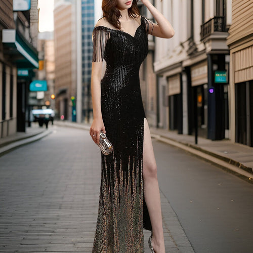 Heidi-Mode | Sexy Pailletten Abendkleid