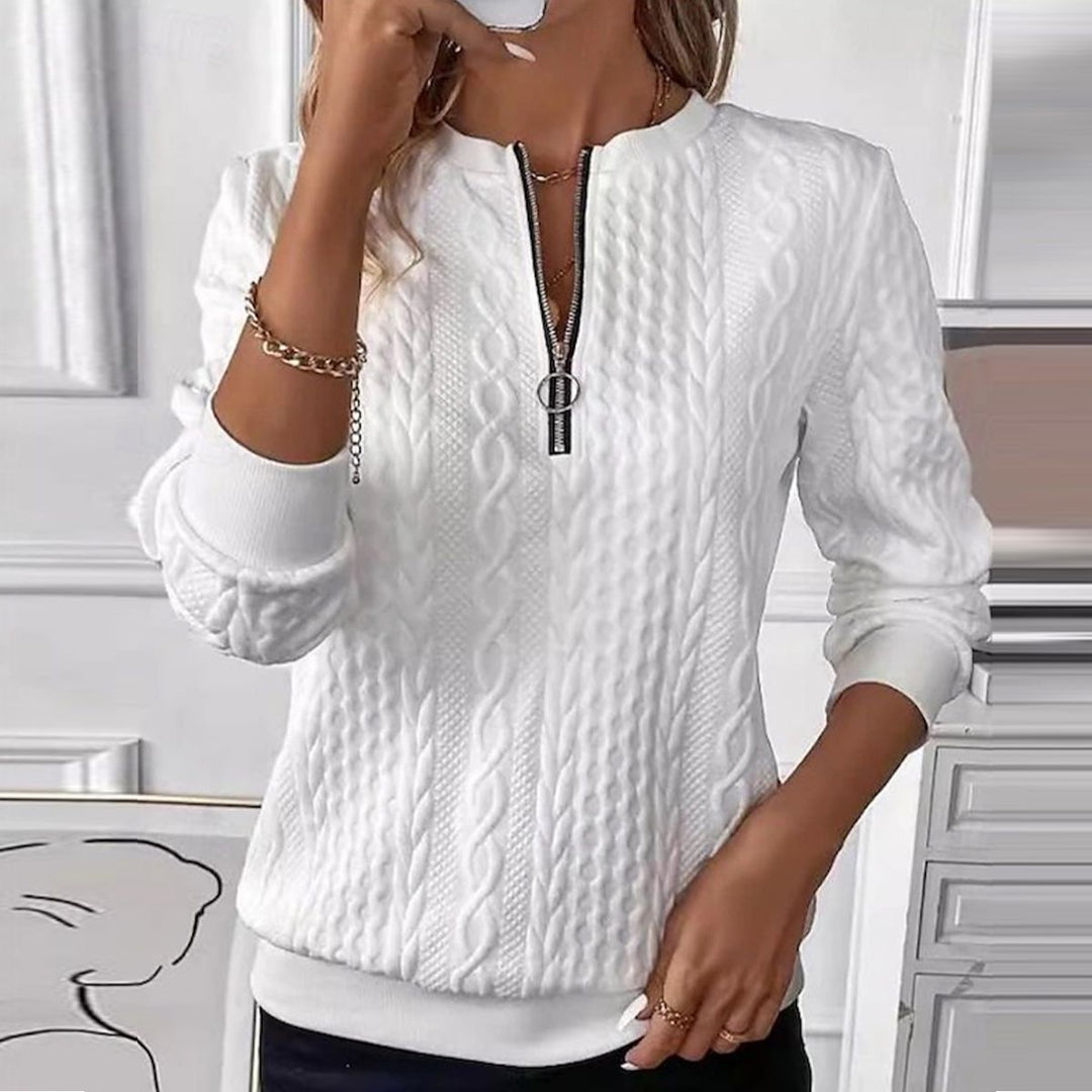 Heidi-Mode | Klassischer Langarm-Pullover In Weiß