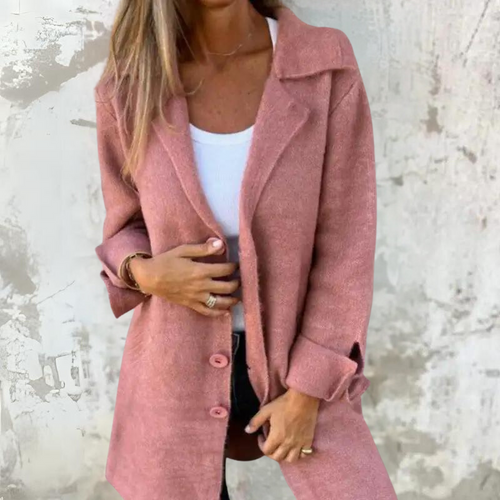 Heidi-Mode | Mantel Lang Modell Klassischer Reverskragen Knopfverschluss Elegante Details