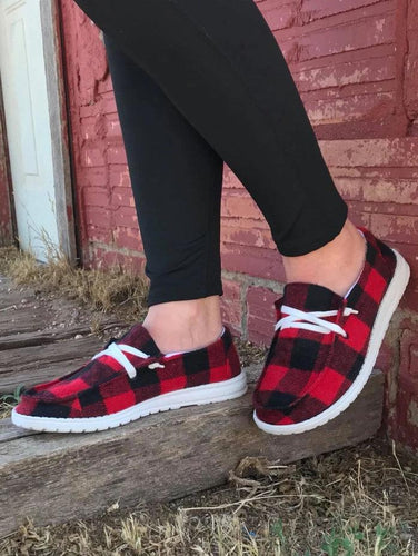 Heidi-Mode | Buffalo Plaid Slipper Schuhe