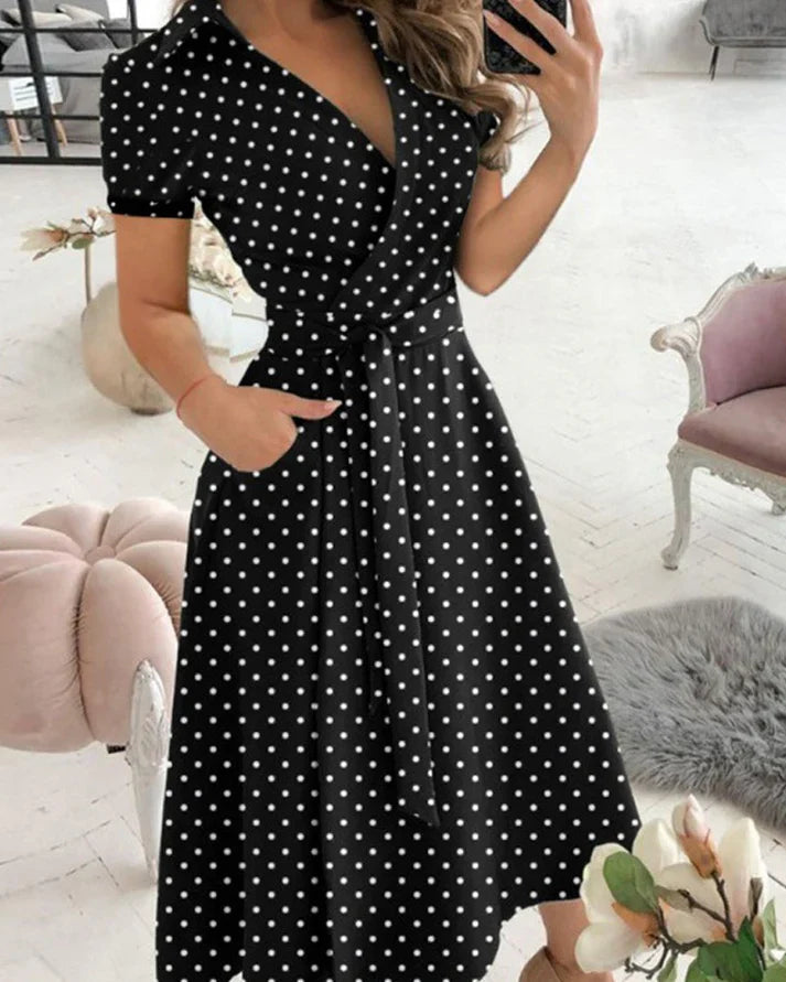 elegantes v-ausschnitt midikleid für damen