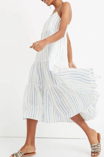 Fashion süße gestreifte Mode Patchwork Slingkleider
