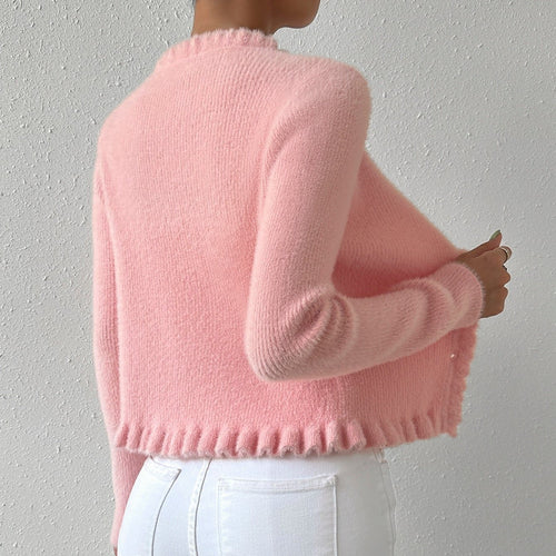 Heidi-Mode | Gebreid Vest Met Ruches Voor Dames