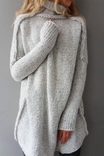 Heidi-Mode | Lässige Einfarbige Patchwork Rollkragenpullover - 3 Farben
