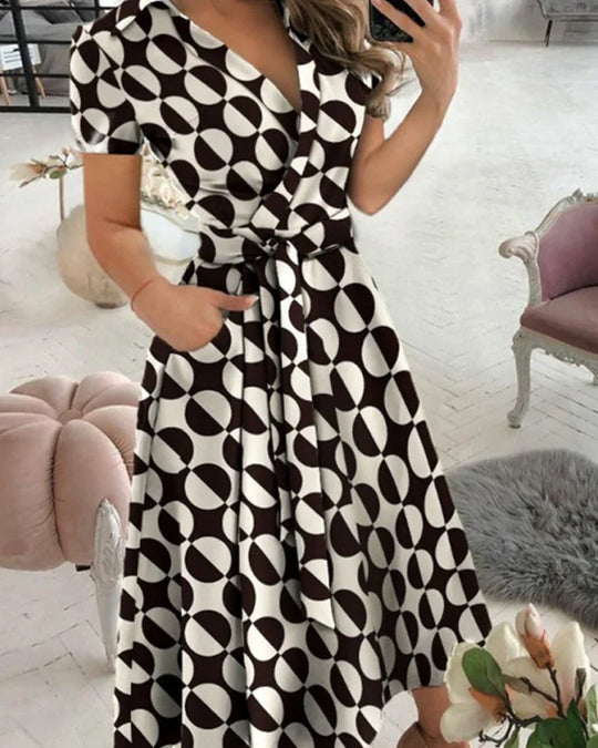 elegantes v-ausschnitt midikleid für damen