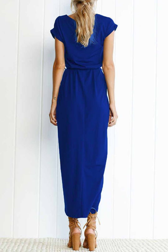 lässiges Rundhals unregelmäßiges Kleid