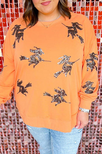 Heidi-Mode | Casual Figur Bestickt Pailletten O-Ausschnitt Sweats