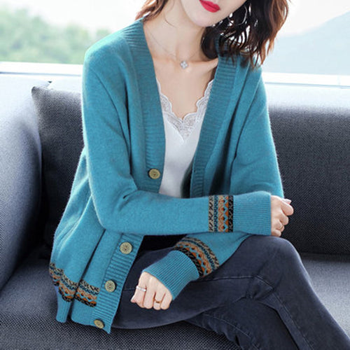 Damen Strickjacke mit eleganten Knopfdetails und modischer Häkelbordüre Heidi-Mode