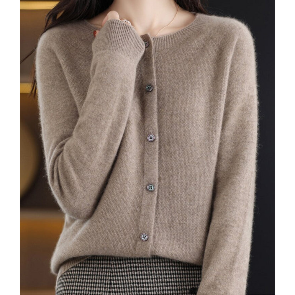Heidi-Mode | Damen Rundhals Cardigan Pullover