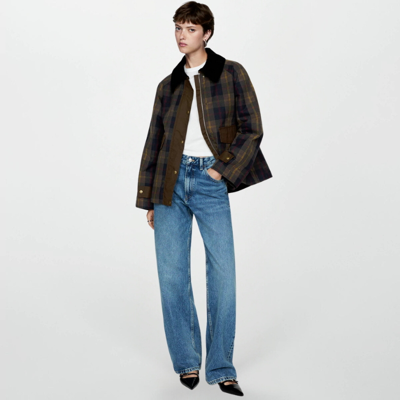 Heidi-Mode | Trendy Damen Karomuster Zip-Up Jacke