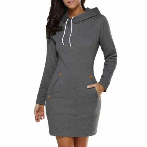 Lässiges Hoodie-Sweatkleid mit Taschen