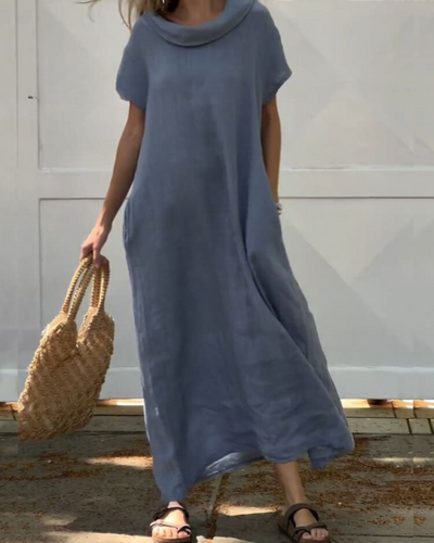 Elisa - Leinenkleid mit Elegantem Kragen