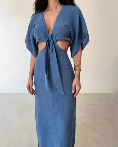 Heidi-Mode | Schönes Kleid mit Offener Taille und Schnürungen