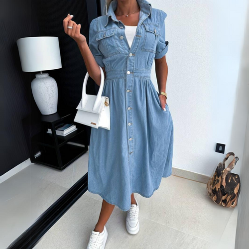 Denim Jurk voor Stijlvolle Vrouwen