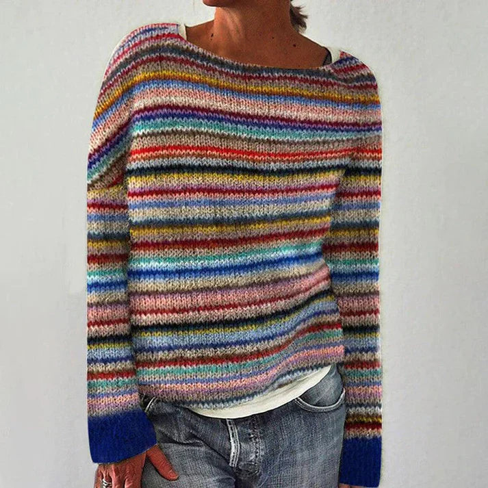Elegante gestreifte Pullover mit langen Ärmeln