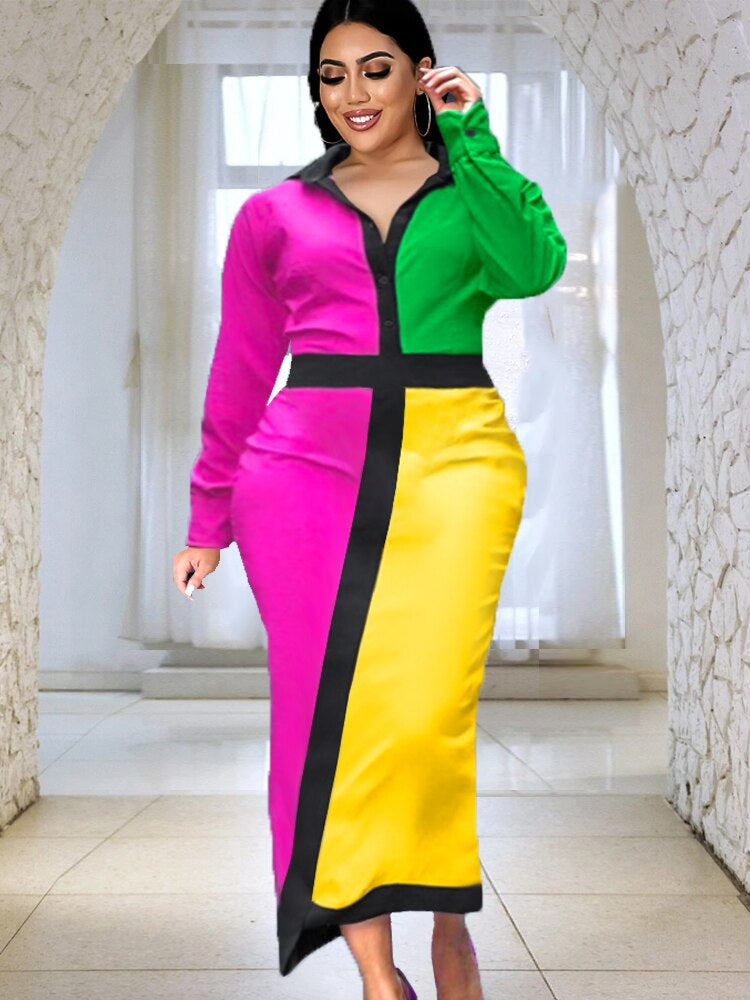 Heidi-Mode | Fuchsia Patchwork Kleider