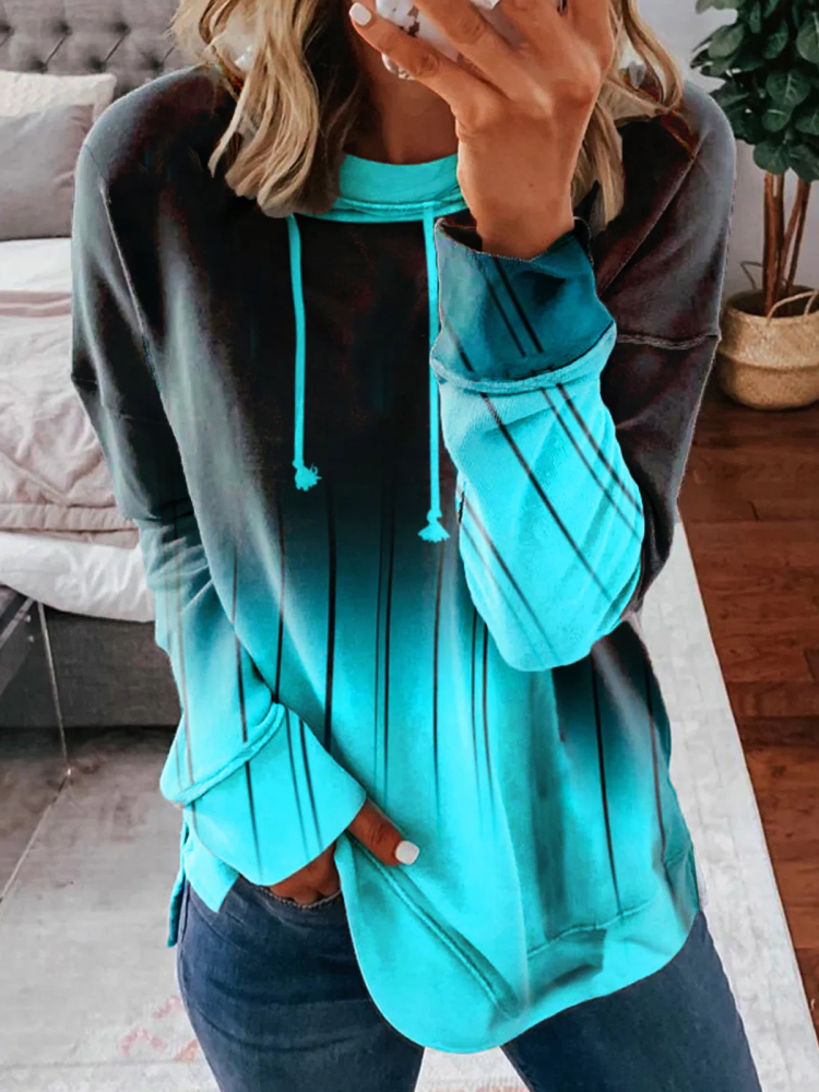 Heidi-Mode | Zugkordel Farbe Mischung Warm Hoodie