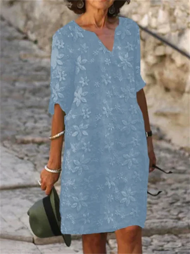 Heidi-Mode | Sommerkleider aus Baumwolle und Leinen mit Blumenmuster