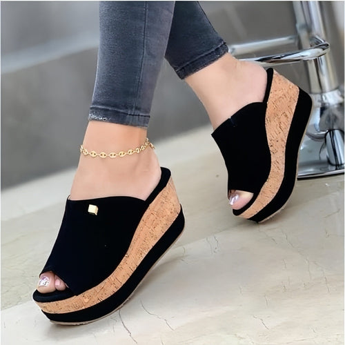 Heidi-Mode | Peep Toe Wedges Sandalen