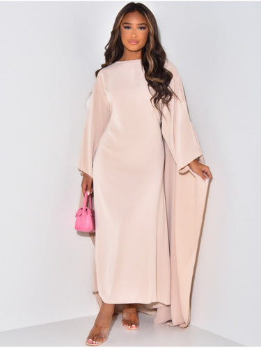 Heidi-Mode | Damen Cape-Ärmel Kleid Lang