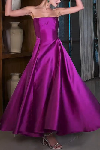 Heidi-Mode | Cinderella'S Dream Satin Quadrat Off-Shoulder Maxi Kleid