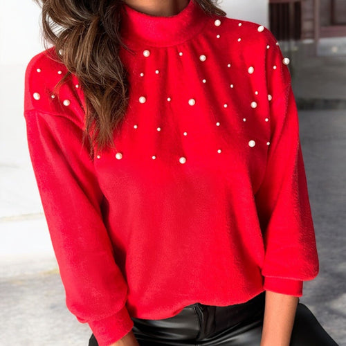 Heidi-Mode | Damen Pullover mit Perlenverzierung
