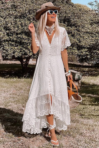Heidi-Mode | Fabulous Phenomenon Blonde Bestickte Maxi Kleid