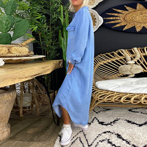 Bequemes Denim-Kleid