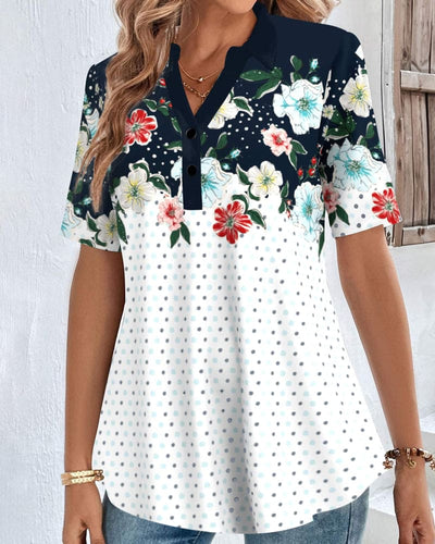 Heidi-Mode | Bluse mit Rollkragen und Blumenmuster
