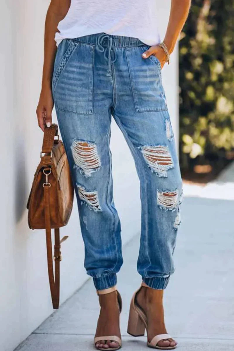 Heidi-Mode | Lockere Sommer Jeans mit Elastischem Bund