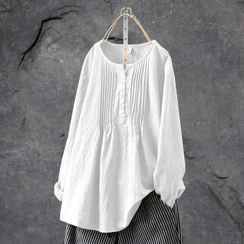 Heidi-Mode | Boho-Chic Bluse Shirt Mit Knopfleiste Und Rüschen