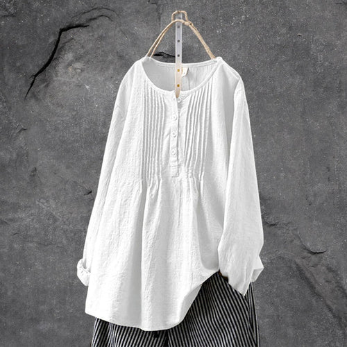 Heidi-Mode | Boho-Chic Bluse Shirt mit Knopfleiste und Rüschen