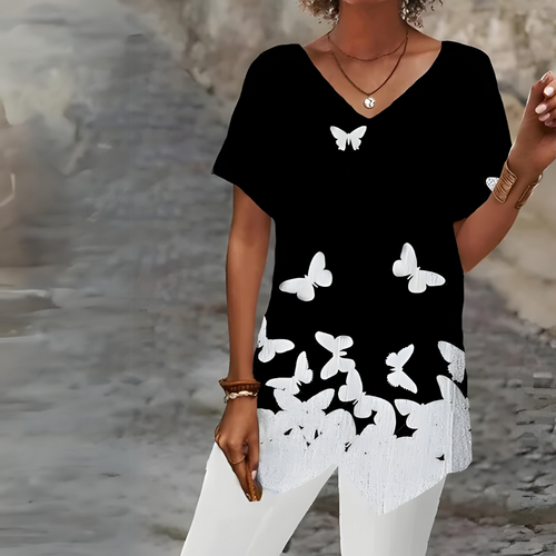Heidi-Mode | Trendy T-Shirt mit V-Ausschnitt