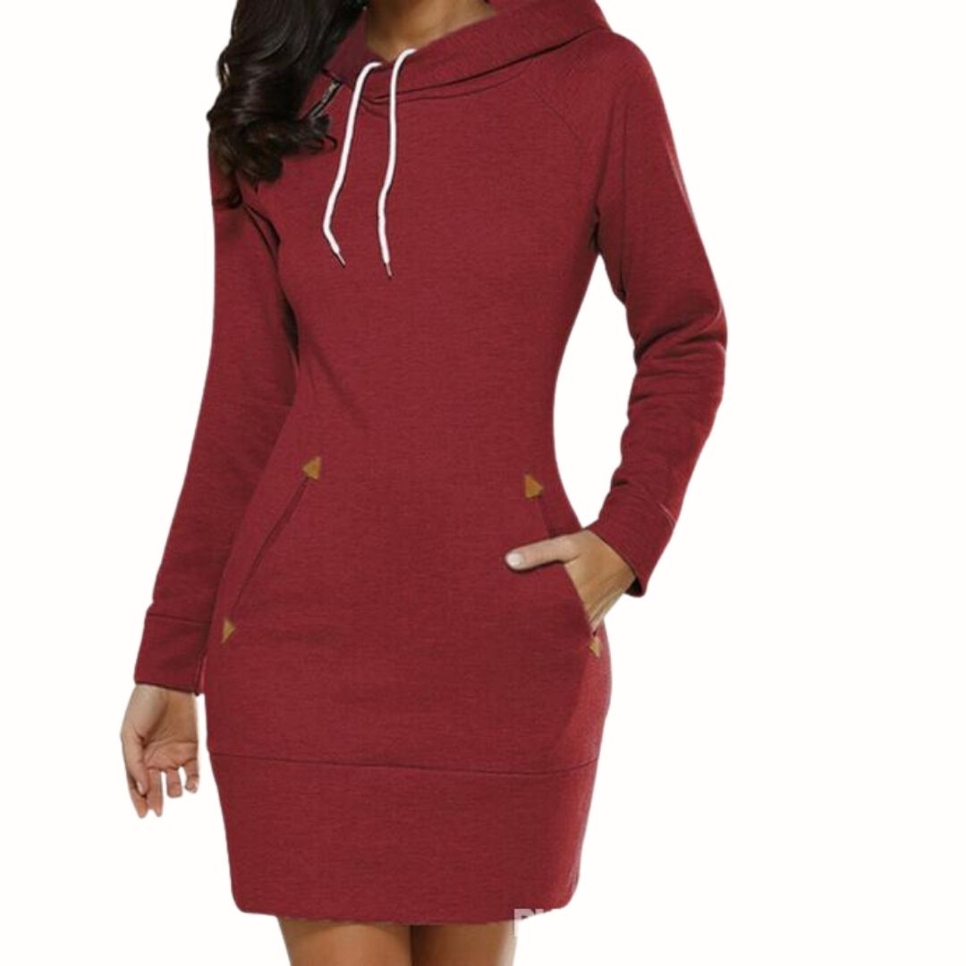Lässiges Hoodie-Sweatkleid mit Taschen