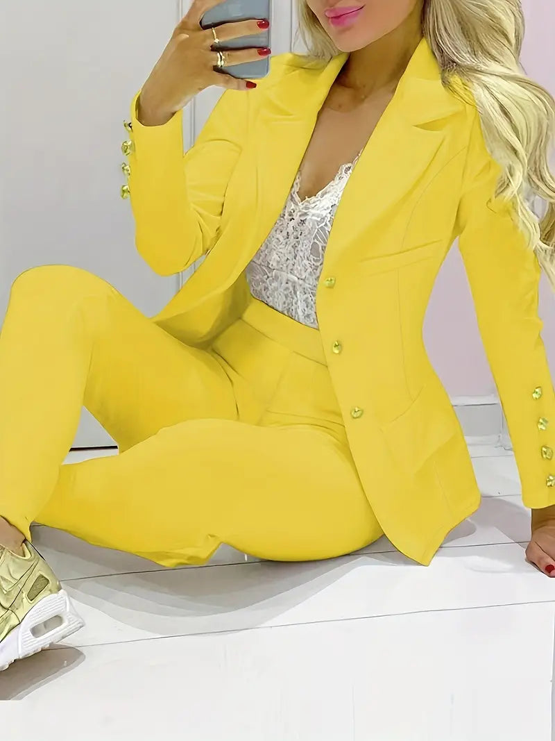 Heidi-Mode | Schlichter, Eleganter, Doppelreihiger Blazer Und Slim Fit Hose