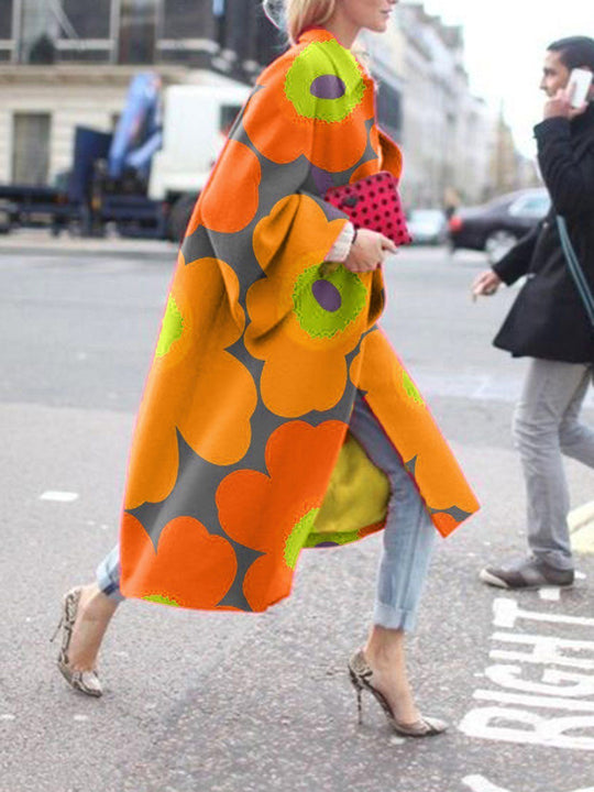 Heidi-Mode | Bedruckter Langer Mantel