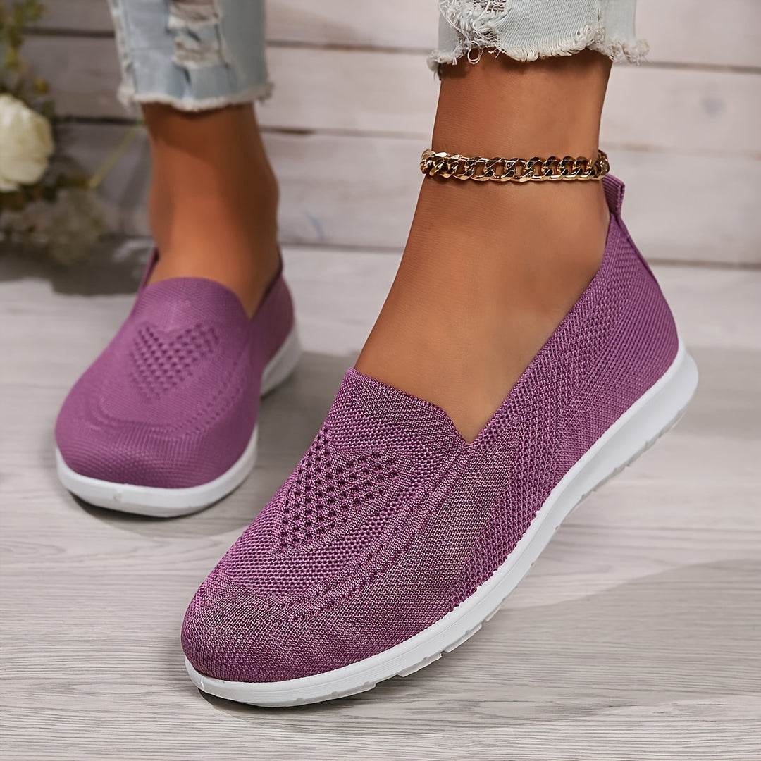 Heidi-Mode | Einfarbige Gestrickte Sneaker Für Damen