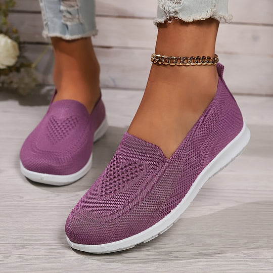 Heidi-Mode | Einfarbige Gestrickte Sneaker Für Damen