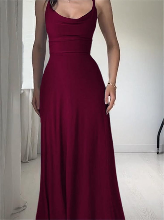 Heidi-Mode | Lange Drapierte Kleid mit Eingebautem Bh
