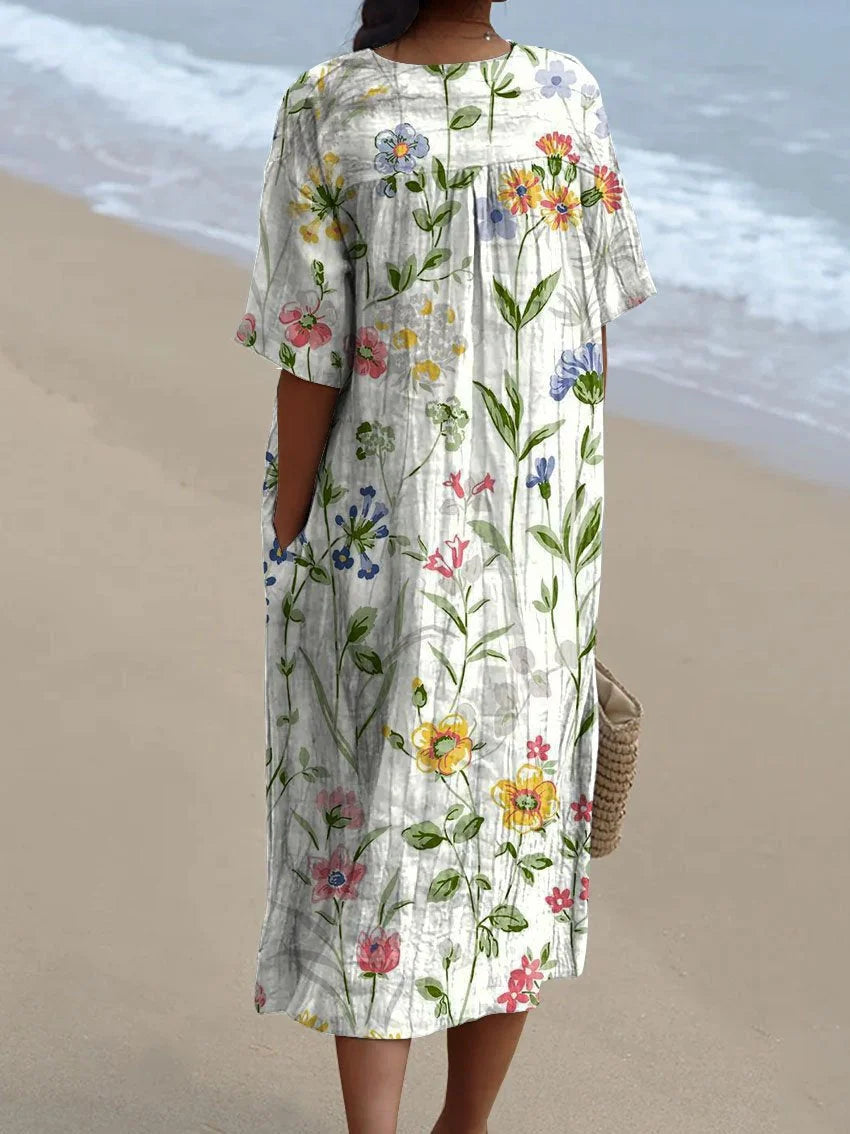 Lena – Damen-Freizeitkleid mit Vintage-Blumendruck