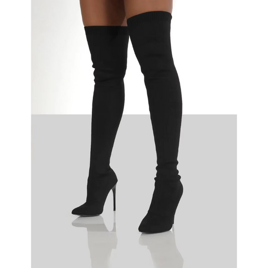 Heidi-Mode | Overknee Stretch Stiletto Stiefel Elegante Damen Stiefel