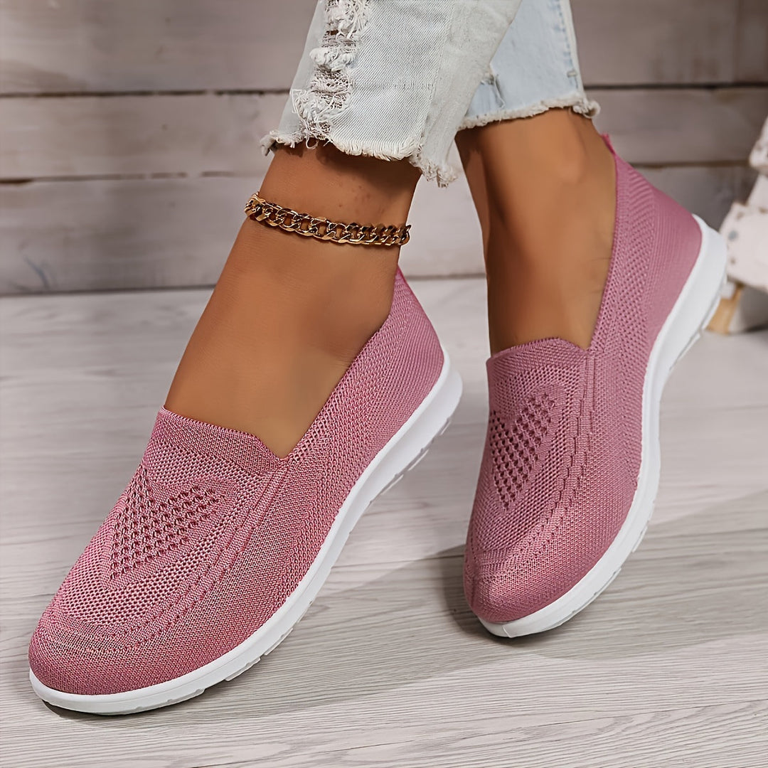Heidi-Mode | Einfarbige Gestrickte Sneaker Für Damen