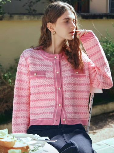 Heidi-Mode | Cardigan Damen Pink Strickjacke